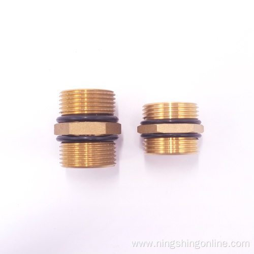 Brass hex nipple with O ring